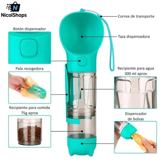 BOTELLA PORTATIL 4 EN 1 MULTIFUNCIONALL